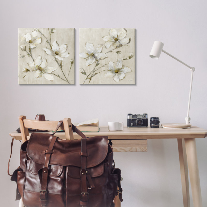 Ensemble de toiles tendues à 2 branches de cornouiller, design par Sally Swatland, H 17 po x l 17 po