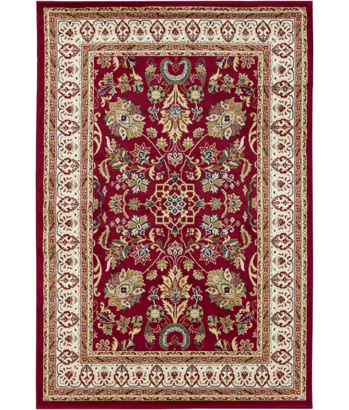 Tapis rouge en polypropylène tissé à la machine Collingdale, 5 pi 3 po x 7 pi 9 po