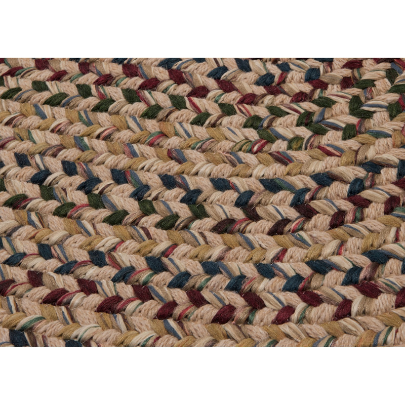 Tapis multicolore et avoine en mélange de laine fabriqué à la main Entwistle, Ovale 3 pi x 5 pi