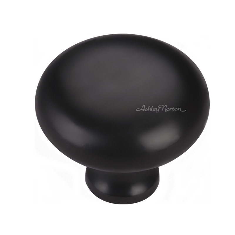 1 1/4" Diameter Mushroom Knob, 1 1/2", Flat Black