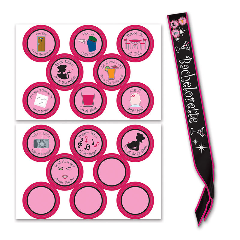 Écharpe en satin Bachelorette avec insignes