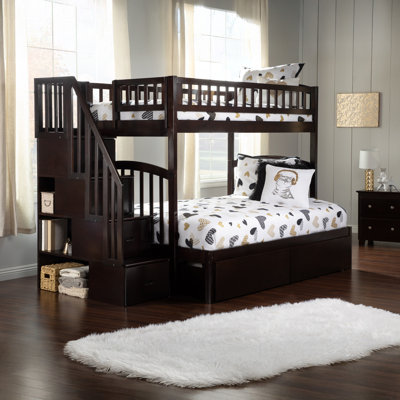 Jaxson Kids Solid Wood Staircase Bunk Bed with Under Bed Storage Drawers