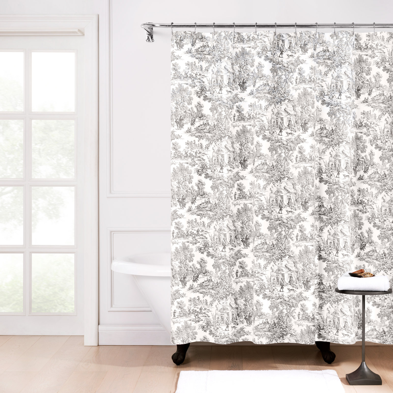 Amelie Cotton Shower Curtain, Gray