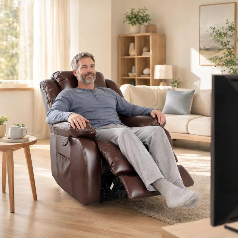 Fauteuil inclinable chauffant massant et releveur électrique, inclinaison microréglable, capacité de 181 kg (400 lb), mousse haute densité, port USB