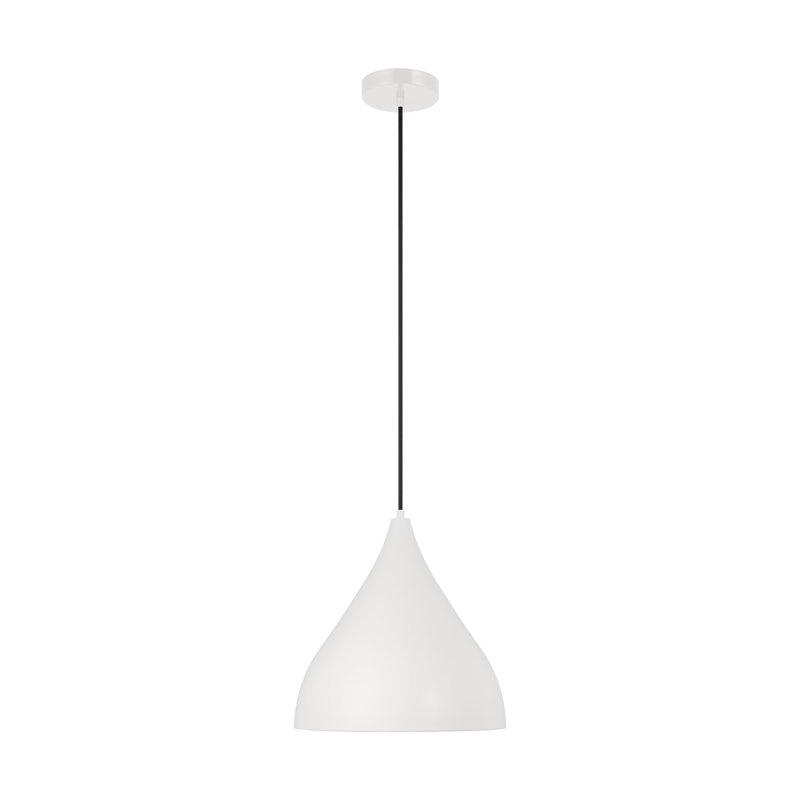 Luminaire suspendu conique à 1 lumière Ayer, Blanc mat, H 152 po x l 14 po x P 14 po