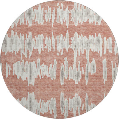 Premium Machine Washable Prisco Salmon Rug