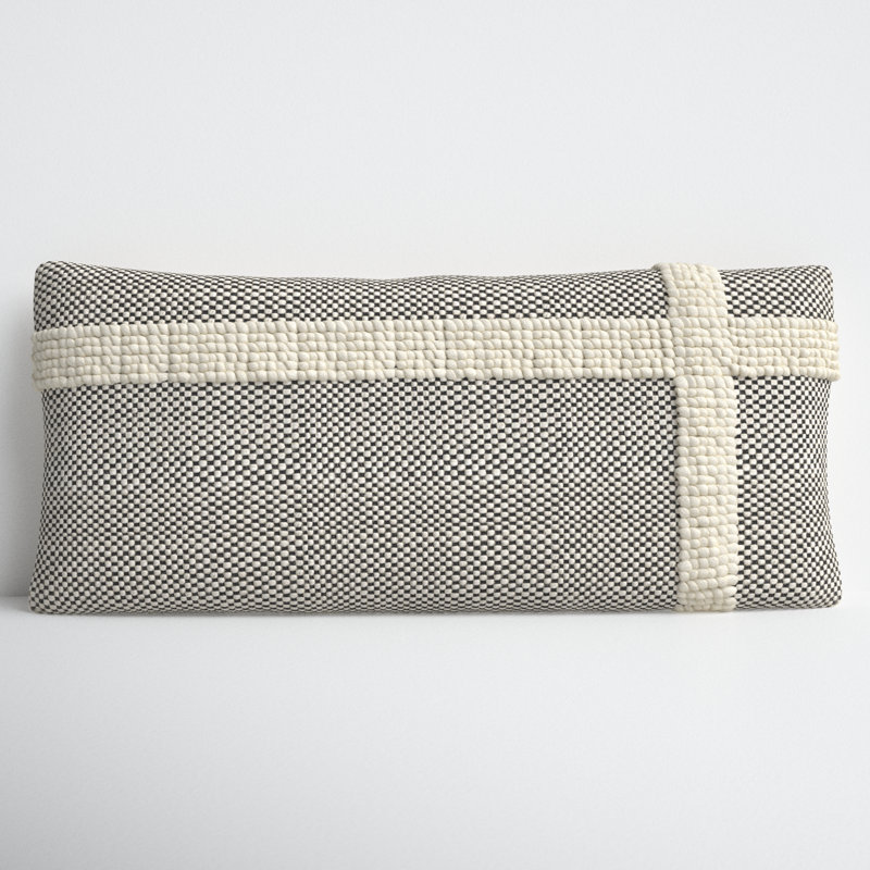 Sefarina Striped Wool Blend Throw Pillow, Polyester/Polyfill
