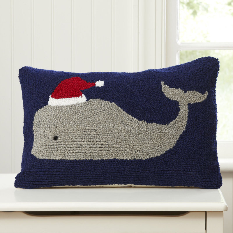 Coussin décoratif en laine Olle Whale Christmas