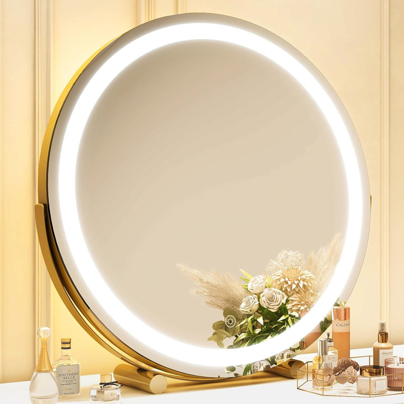 Vanity Mirror, 18 Inch Makeup Mirror with Lights, Large Lighted Vanity Mirror, Gold