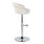 Tabouret de bar réglable en métal et velours avec repose-pieds arrondi en T - ensemble de 2-125535854-125535850