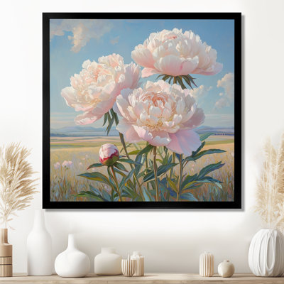 Pivoines au bord de la ferme VI - pivoines, art mural