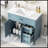 36 Inch Blue Bathroom Vanity With Ceramic Sink, Solid Acacia Wood Frame, MDF Board, And Ample Storage Drawers