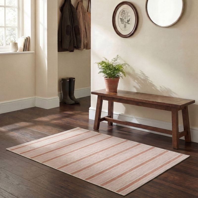 Laura Ashley Doreen Indoor Outdoor Area Rug, Pink, 5' x 7'
