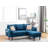 Mia 70" Blue Sectional Sofa Chaise With USB Charger & Pillows-266457001