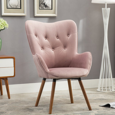 Fauteuil d'appoint capitonné exquis avec coussins en mousse haute densité et structure en bois massif pour une expérience de maison luxueuse