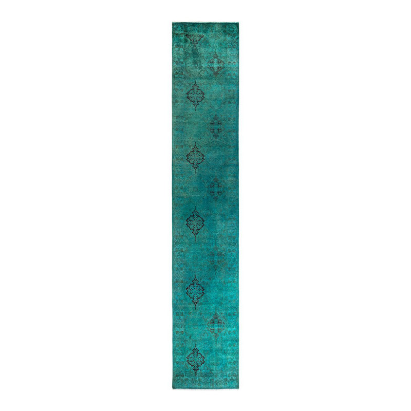Overyed One-of-a-Kind Runner 2'6" X 13'10" Hand Knotted Area Rug