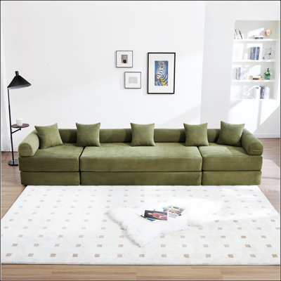 Canapé-lit convertible UNI avec cadre fixe, main courante à coussin, matelas en velours côtelé pour salon, dortoir, chambre d'amis, bureau personnel et appartement
