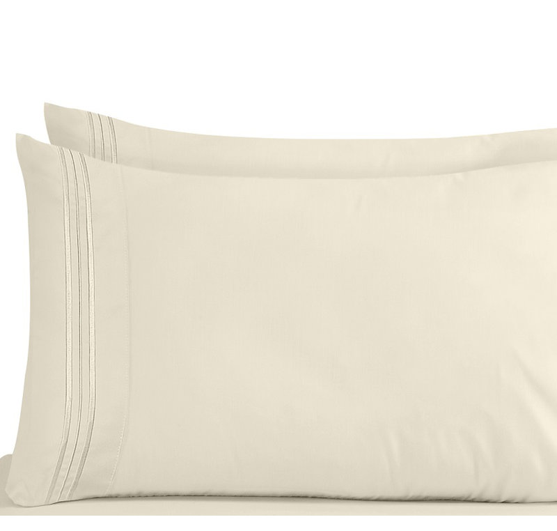 Taie d'oreiller en microfibre de qualité supérieure, Très grand, Beige