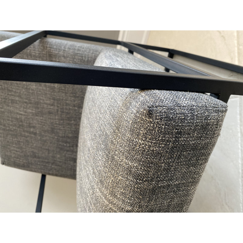 Fauteuil rembourré en métal de 25,75 po de large Seat4U, Mélange de polyester gris