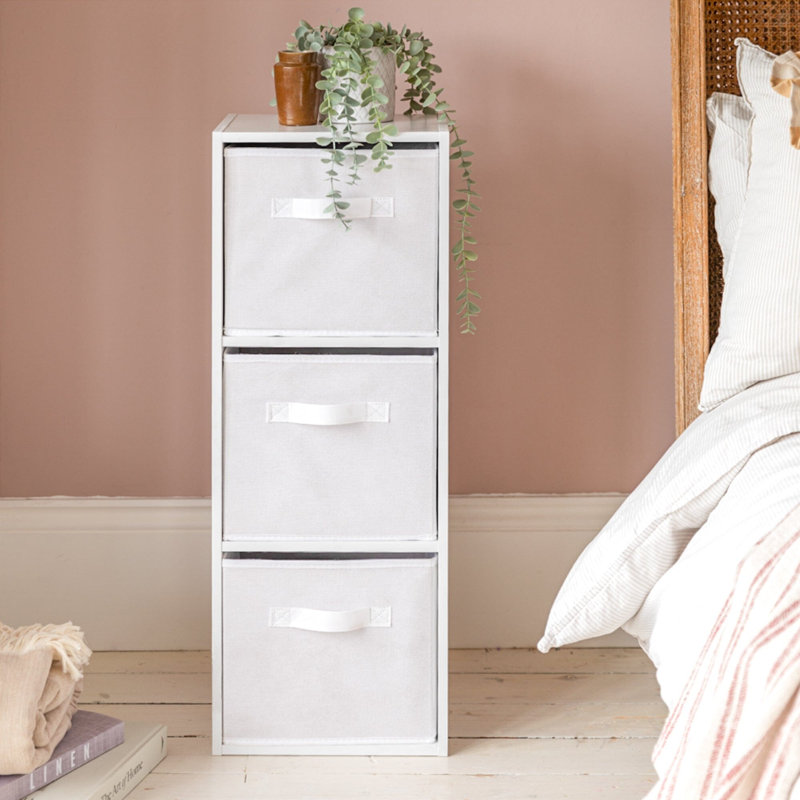 Northville 80cm H x 30cm W Cube Bookcase, White, (3 Shelves) 80cm H x 30cm W x 23.5cm D