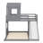 Bunk Bed, Loft Bed With Playhouse, Farmhouse, Ladder, Slide And Guardrails-883898011