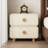 No-assembly Cream Nightstand, 2-drawer Upholstered Bedside Table With Solid Wood Feet