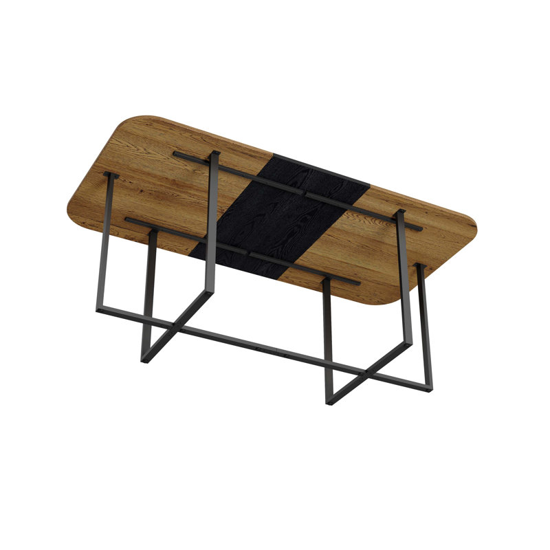 Ensemble de salle à manger 9 pièces 9 pièces pour 8 chaises de table en grain de bois bicolore et 8 chaises en similicuir blanc