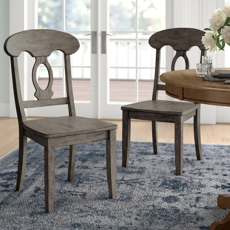 Stockton 17.13'' H Solid Wood Side Chair, Antique Gray