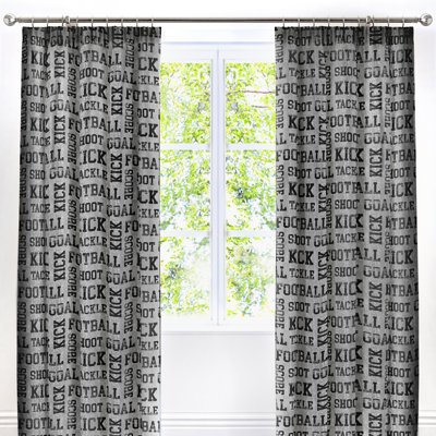 Football Room Darkening Curtain Pair