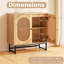Buffet 31,5 "en rotin avec portes et tablette réglable-2083669157
