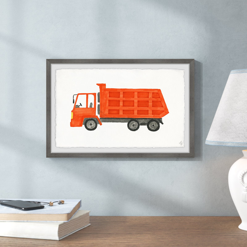 Blom Dump Truck, reproduction encadrée, H 24 po x l 36 po x P 1,5 po