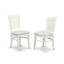 Ensemble de table de salle à manger 5 pièces comprenant une table carrée en bois et 4 chaises de cuisine en lin, blanc lin-611795702