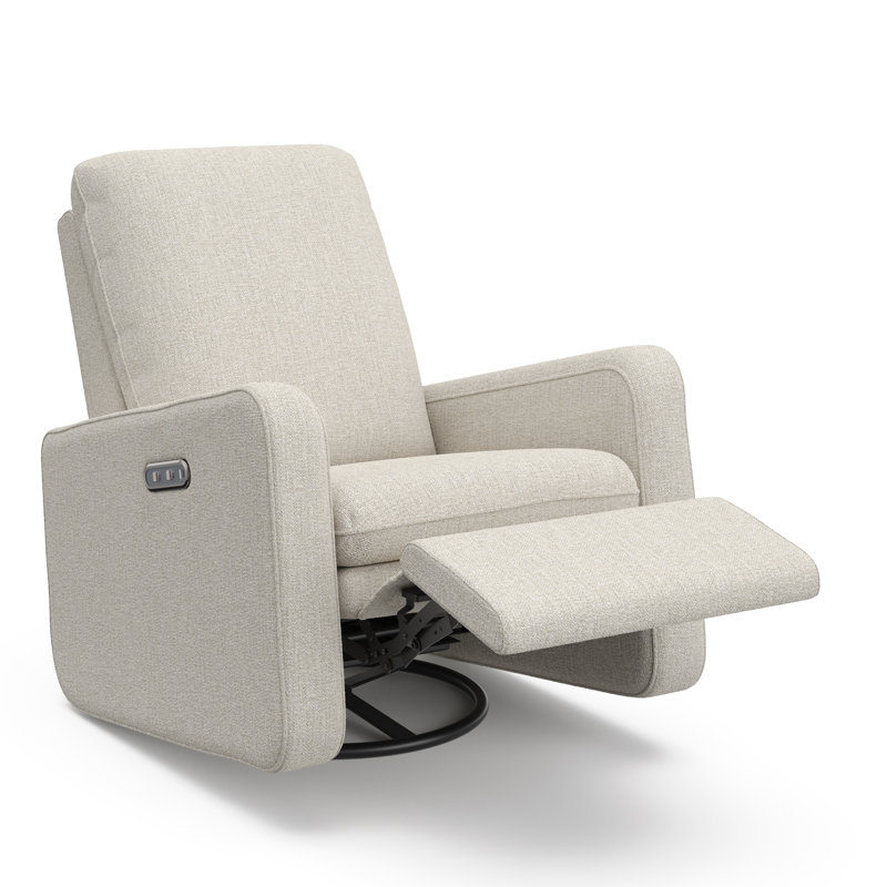 Ensemble de chambre de bébé convertible 5 en 1 avec tiroir, commode 6 tiroirs et fauteuil inclinable électrique Teddi