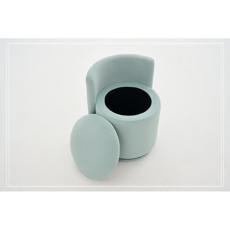 Velours pivotant avec dossier incurvé, Turquoise
