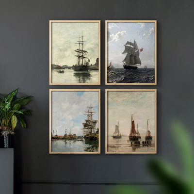«Vintage NAUTICAL VIII», 4 pièces sur papier