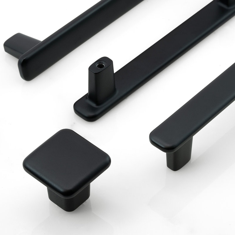 Paquet multiple de boutons carrés 1 3/16 po New Collection, Noir mat