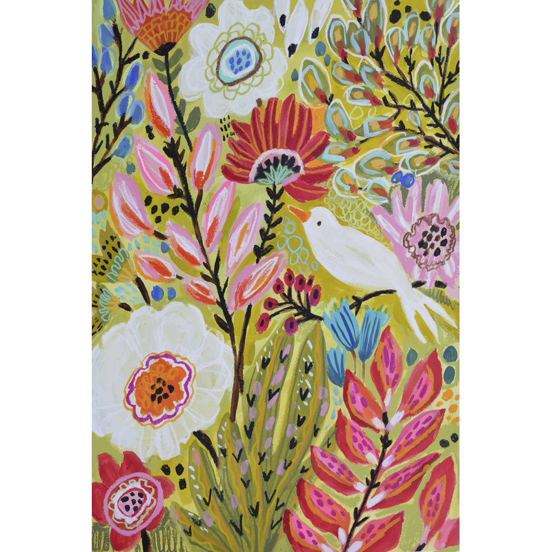 Garden Birds II by Karen Fields - Wrapped Canvas Painting, 30" H x 20" W  