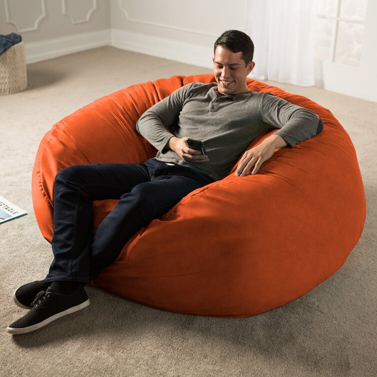Saxx 5 Foot Large Bean Bag Chair w/ Removable Cover