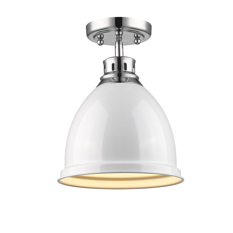 Flush Mount, White, Chrome