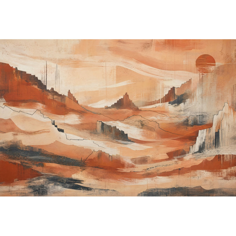 Papier peint abstrait paysage désertique Canyon, 200 po x 120 po, Peler et coller