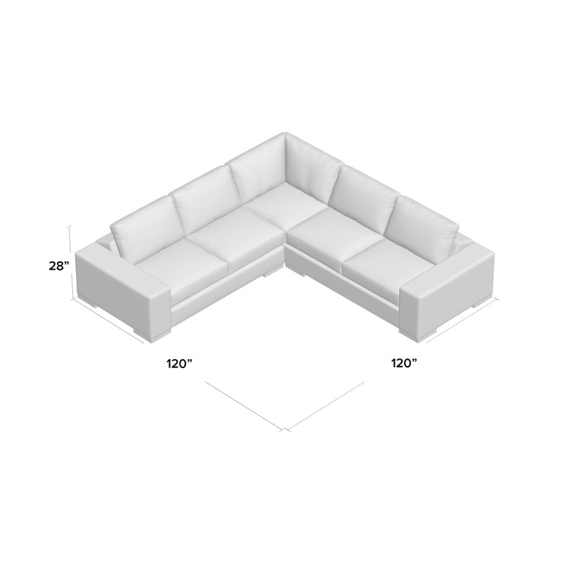 Brann Upholstered L-Shaped Sectional Symmetrical, Lena Seagull, Black