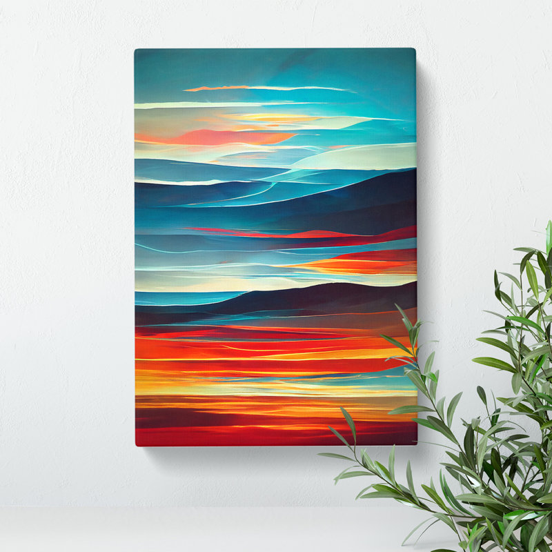 Sunset Abstract Art No.1 - Wrapped Canvas, 50cm H x 35cm W x 3cm D