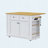 48 inch Kitchen Island with Drop Leaf,Power Outlet,Internal Storage Rack,Rolling Kitchen Storage Cart on 5 Wheels with 5 Open Side Racks for Kitchen,White-129122614