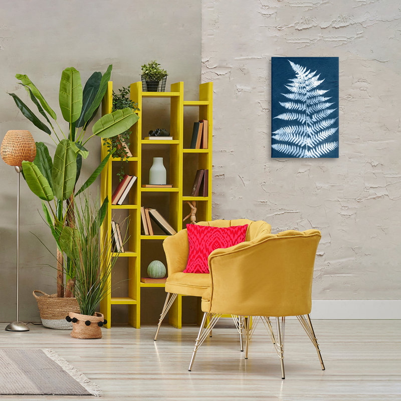 "Forest Fern in Blue", art mural sur toile par Jason Johnson, H 24 po x l 16 po