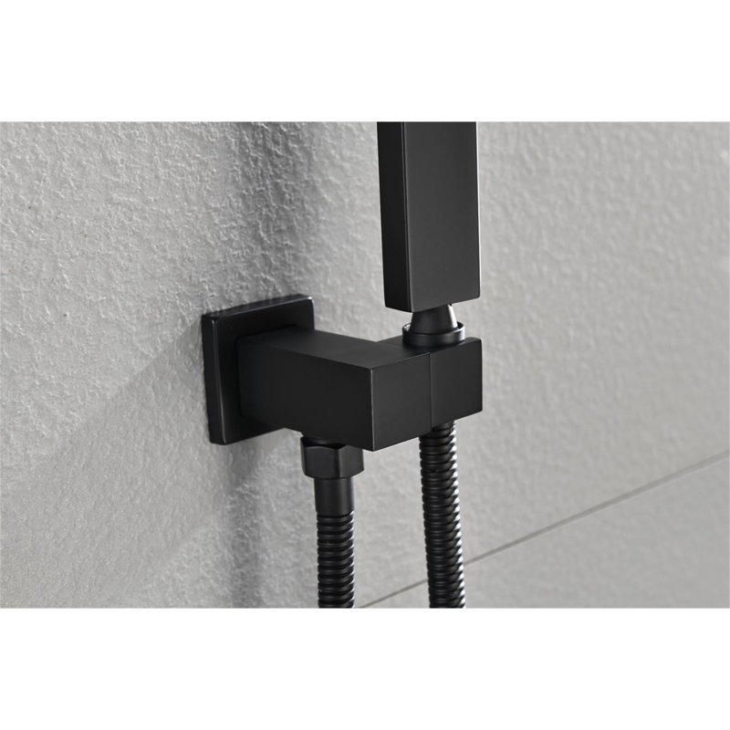 12" Rain Shower Head Systems Wall Mounted Shower, Matte Black