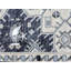 Tapis bleu à motif géométrique-373548749