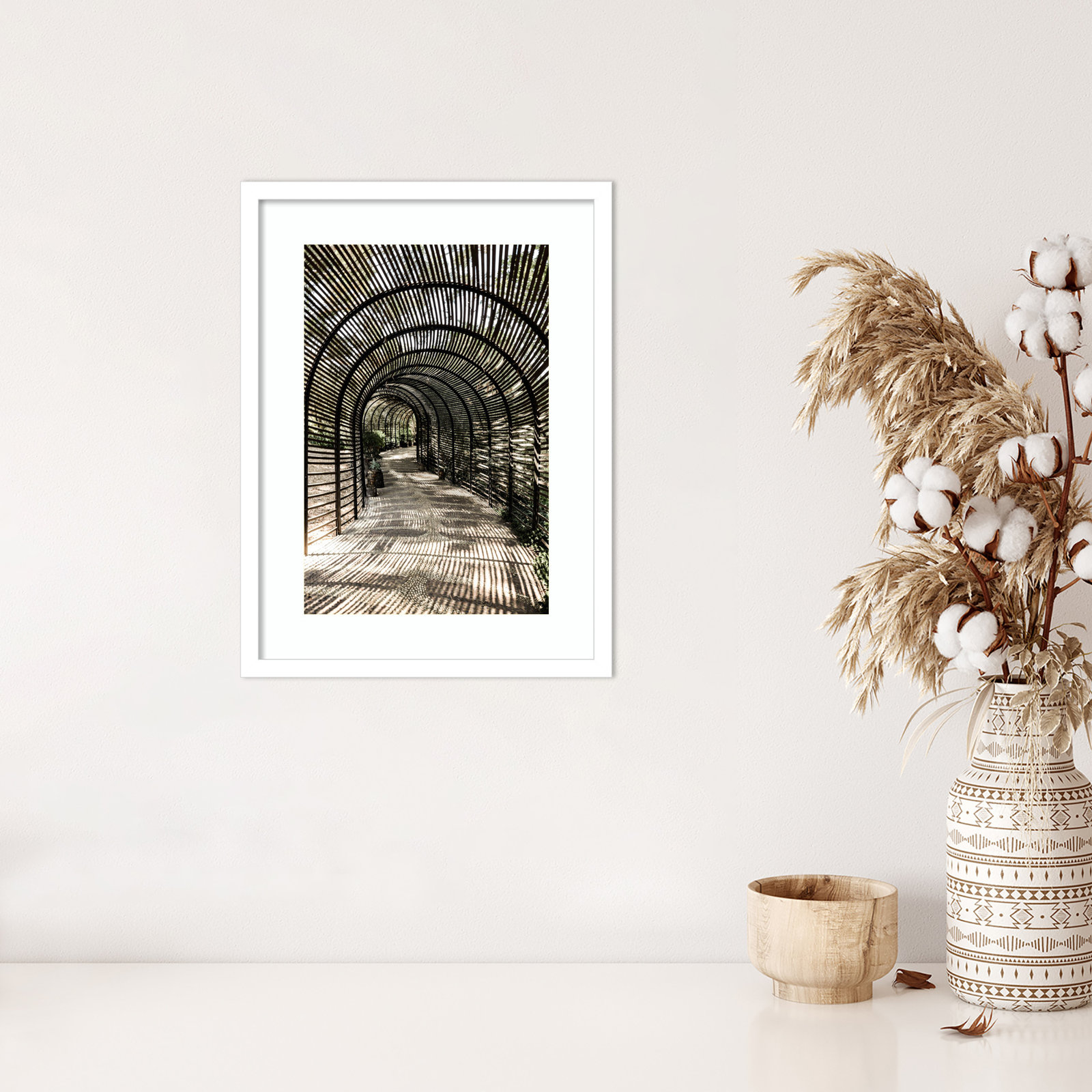 Shadow Garden by Shot by Clint Wood Framed Wall Art Print, 21" H x 16" W, White 