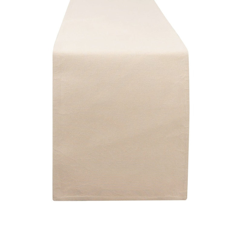 Premium Solid Rectangle Cotton Table Runner, Sand, 13" x 72"