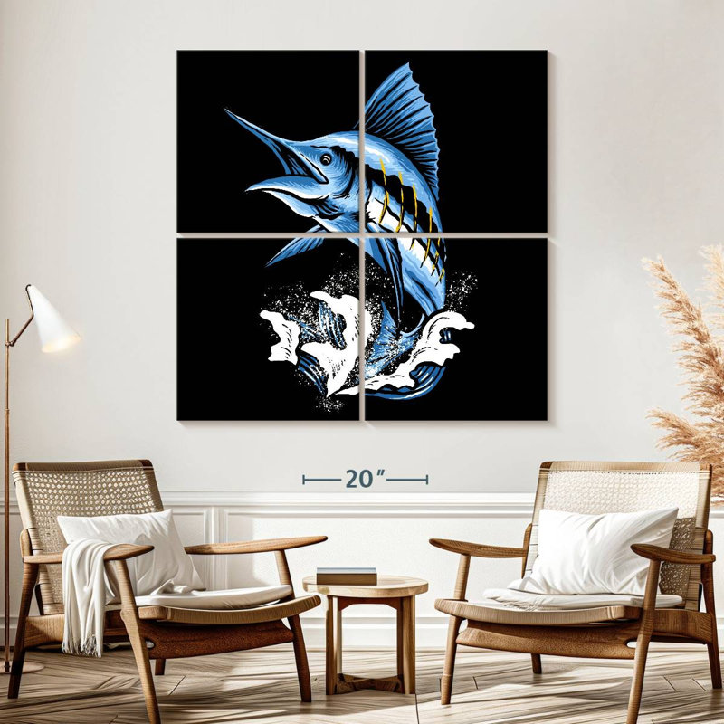 Brampt Jumping Marlin Fish, 57" H x 57" W