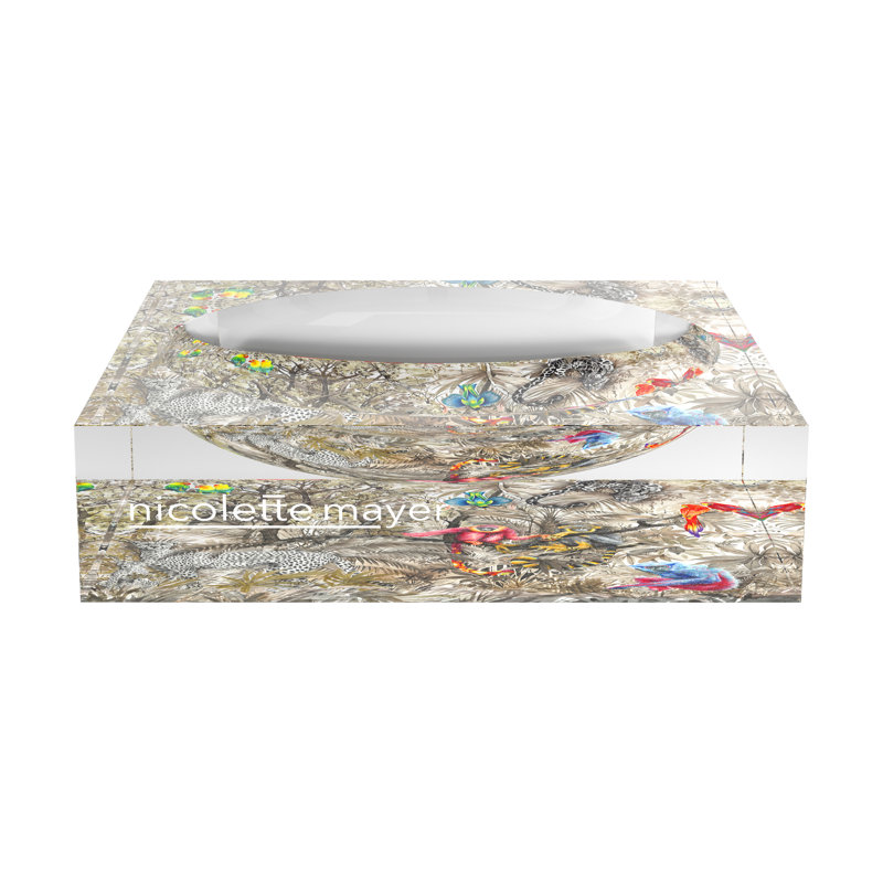 Arcadia Chettah Scene Acrylic Decorative Tray, 6"W x 6"D x 2"H